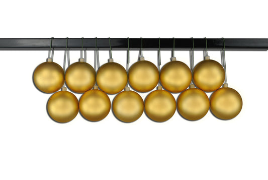 12 Pack 60mm 2.5" Matte Gold Ball Ornament UV Coated with Wire