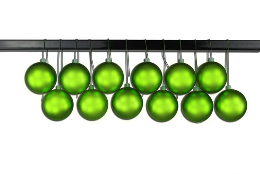 12 Pack 60mm 2.5" Matte Lime Green Ball Ornament UV Coated with Wire