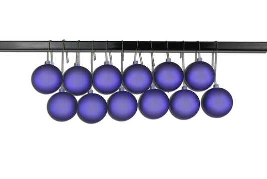 12 Pack 60mm 2.5" Matte Purple Ball Ornament UV Coated with Wire