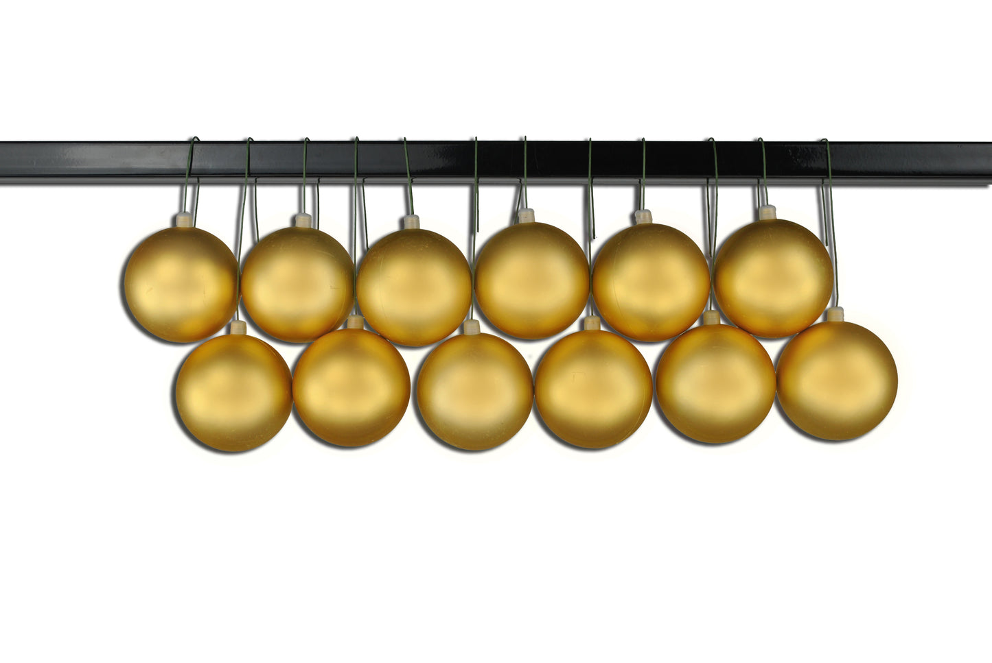 12 Pack 70mm 2.75" Matte Gold Ball Ornament UV Coated with Wire