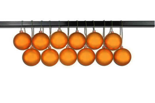 12 Pack 80mm 3" Matte Orange Ball Ornament UV Coated with Wire