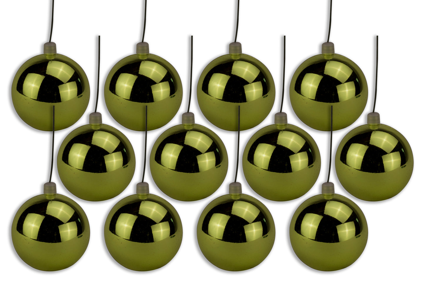 12 Pack 100mm 4" Shiny Sage Green Ball Ornament with Wire and UV Coating