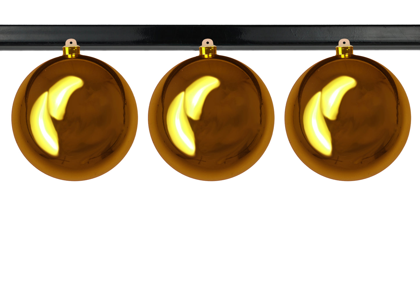 3 Pack 140mm 5.5" Shiny Gold Ball Ornament with Wire and UV Coating