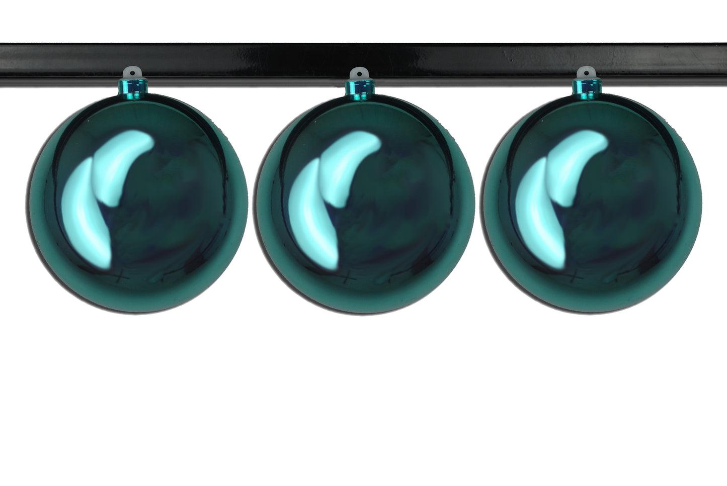 3 Pack 150mm 6" Shiny Aqua Ball Ornament UV Coated with Wire