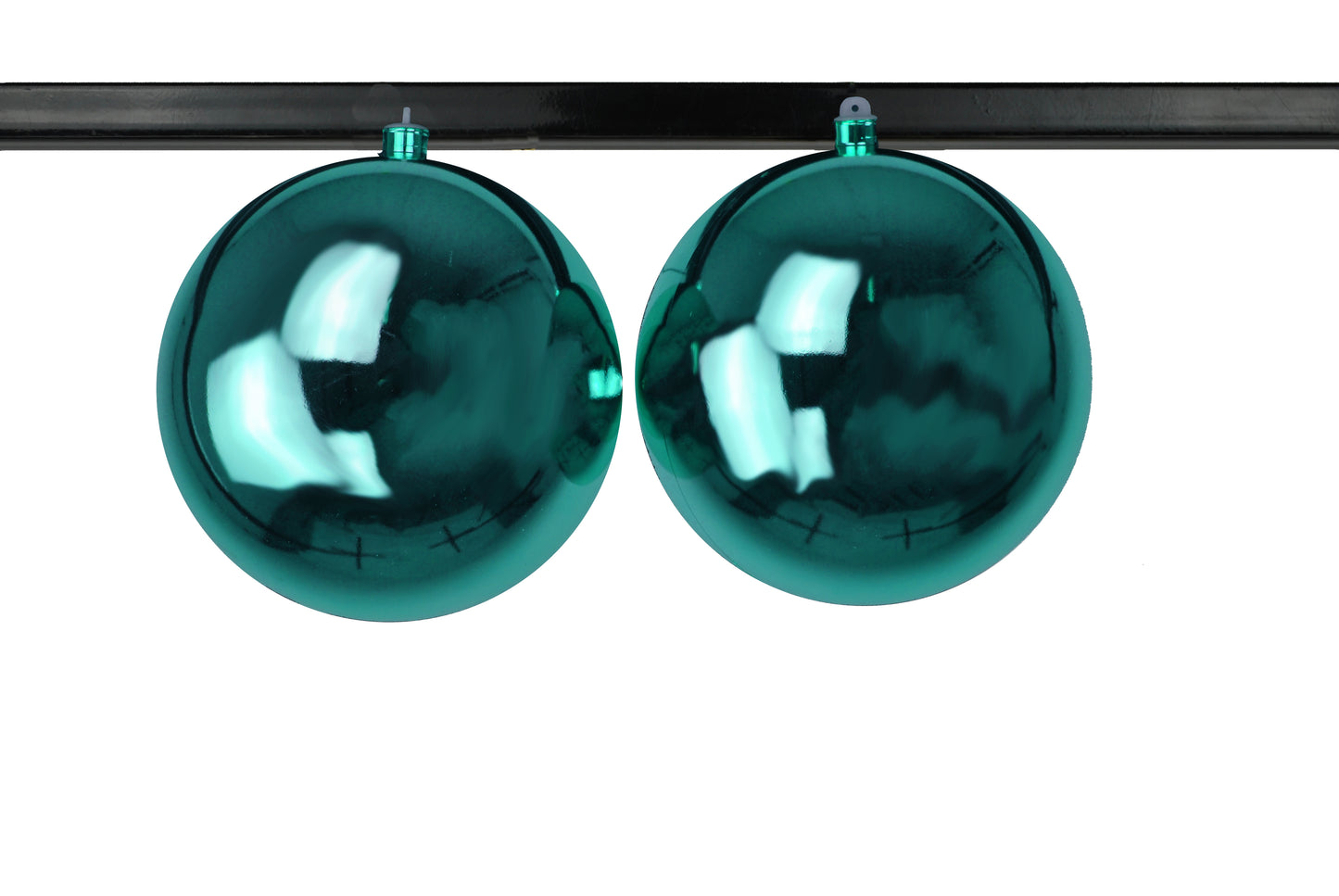 2 Pack 200mm 8" Shiny Aqua Ball Ornament UV Coated with Wire