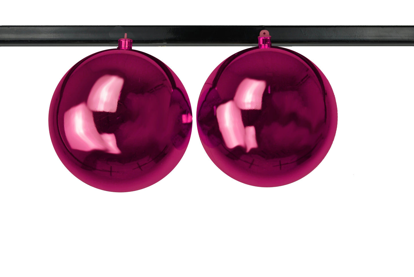 2 Pack 200mm 8" Shiny Pink Ball Ornament UV Coated with Wire