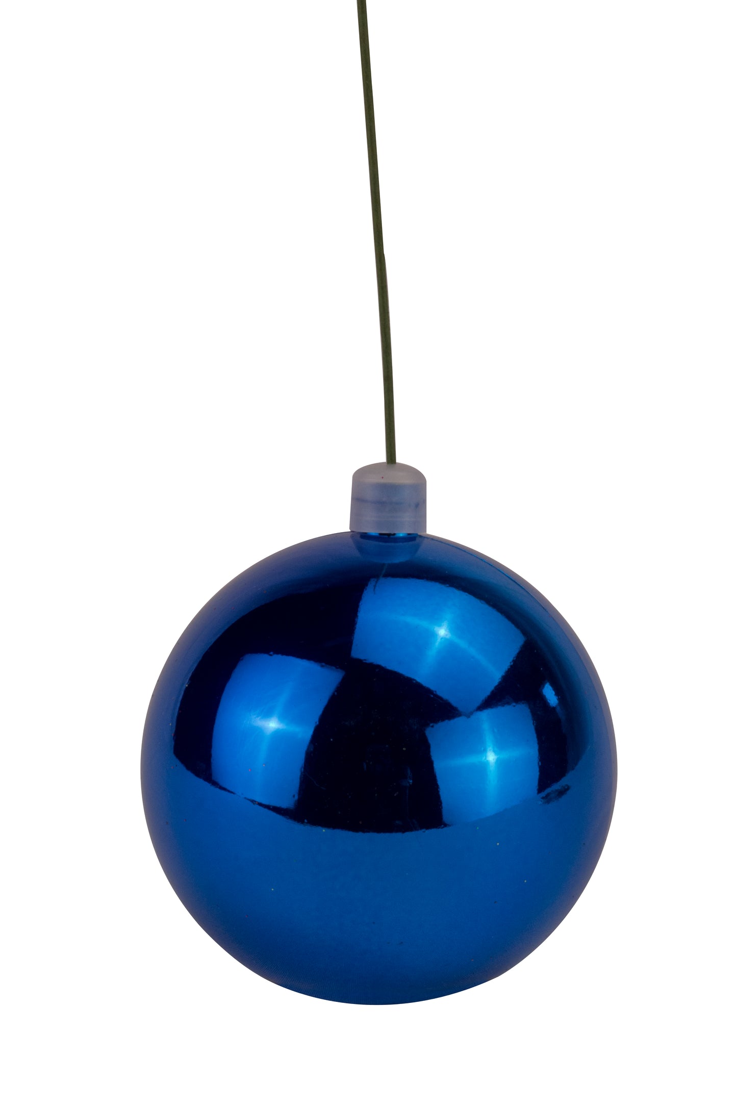 10" Shiny Blue 250mm Ball Ornament UV Coated with Wire