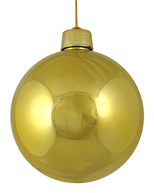 10" Shiny Gold Ball 250mm Ornament UV Coated with Wire