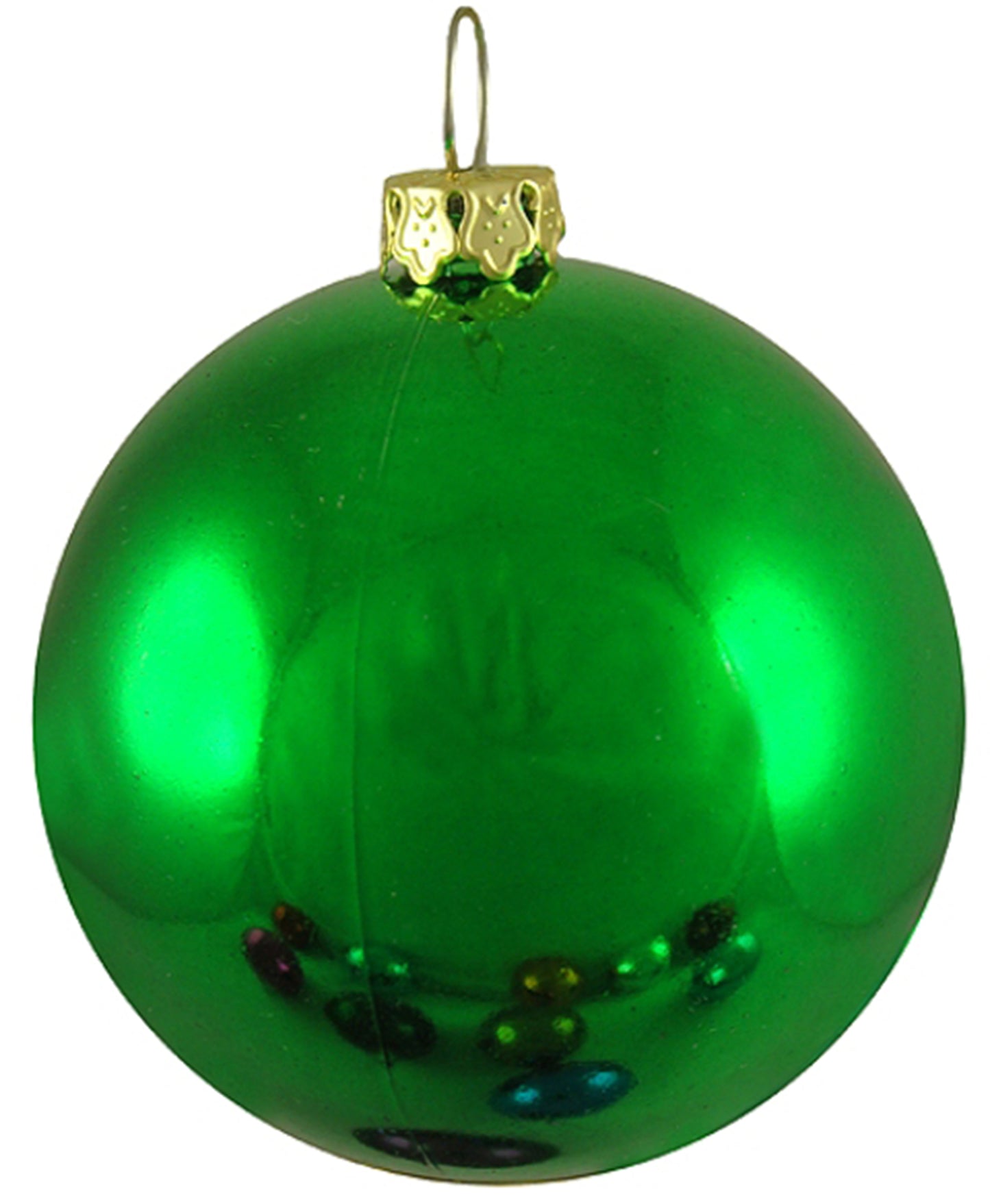 10" Shiny Green 250mm Ball Ornament UV Coated with Wire