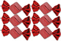 6 Pack of Red Glitter Candy Ornaments with Shiny Red Ends