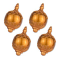 4 Pack of Copper Finial Ornaments with Glitter Enhancements