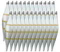 24 Pack Silver and Gold Finial Ornament with Line Design