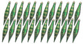 24 Pack Green Finial Ornament with Snowflake and Line Glitter Design