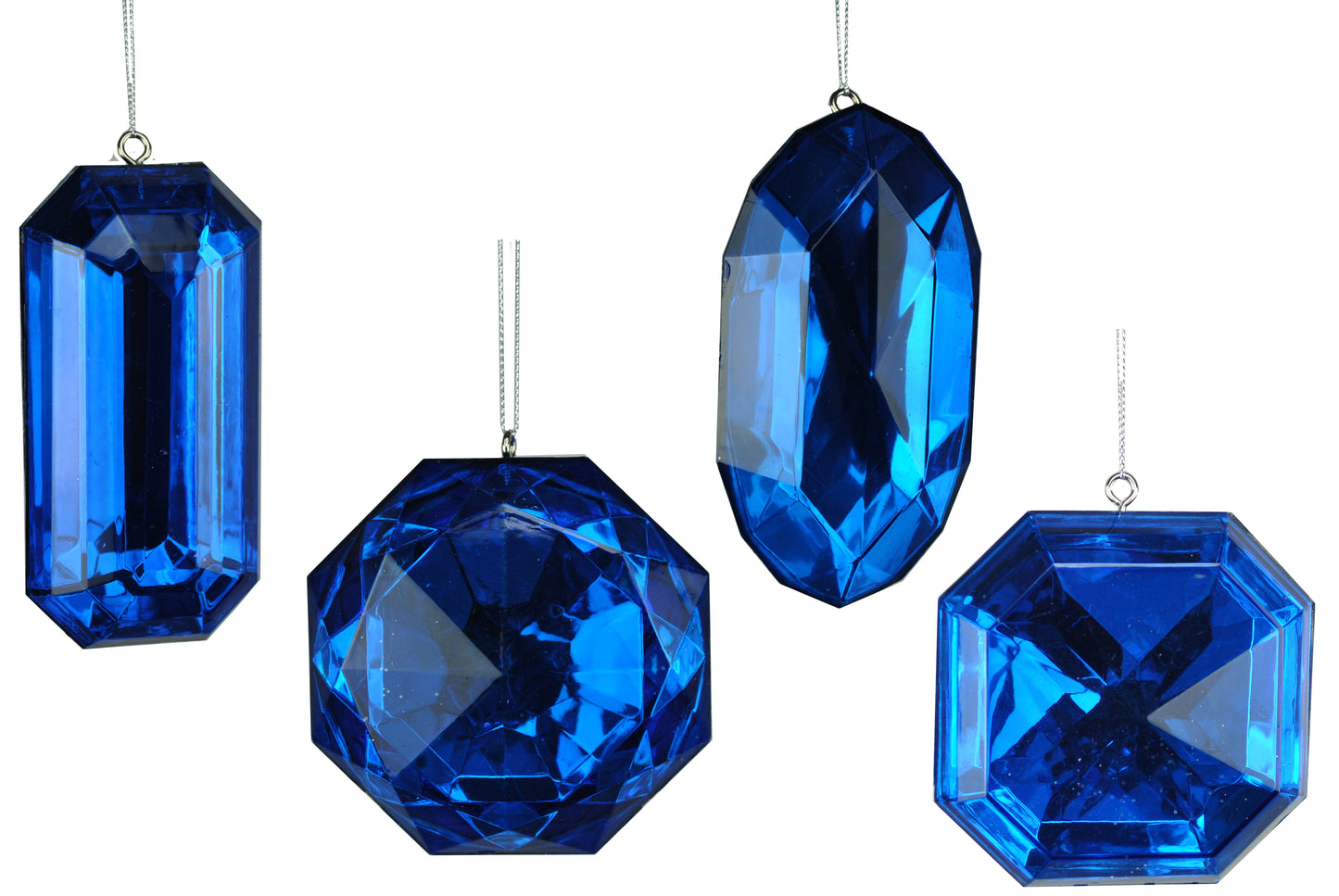 Blue Jewel Ornaments 4 Pack