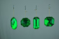 Green Jewel Ornaments 4 Pack