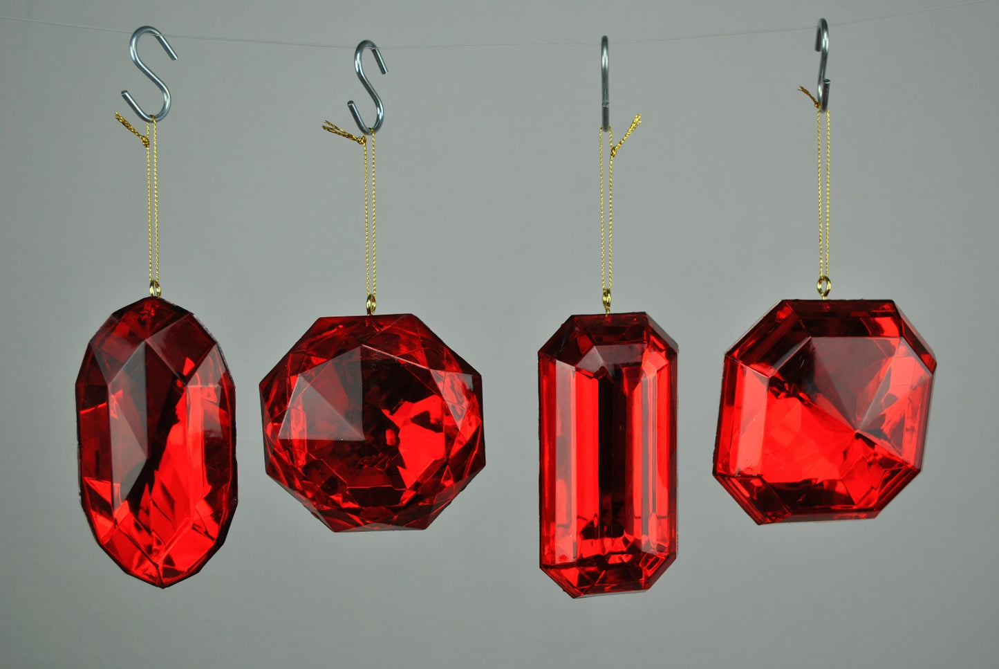 Red Jewel Ornaments 4 Pack