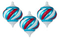 3 Pack 150mm Onion Ornament Arctic Collection Aqua, Red and White