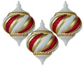 3 Pack 150mm Onion Ornament Treasure Collection Gold, White and Red