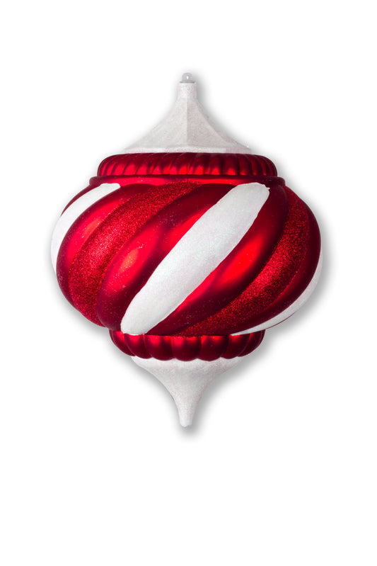 300mm 12" Red and White Onion Ornament, Candy Collection