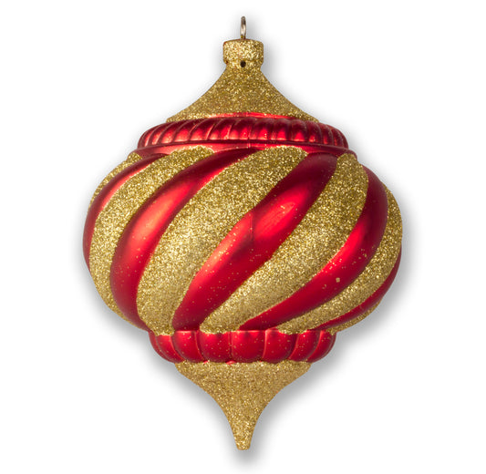 300mm 12" Red and Gold Onion Ornament, Traditional Collection