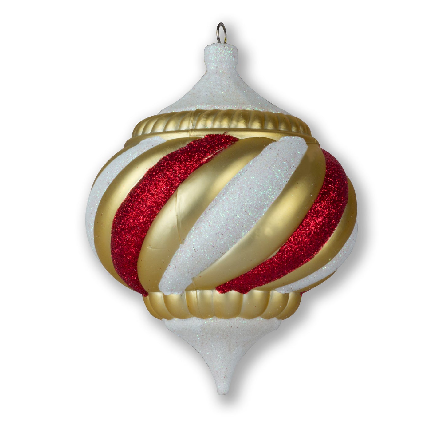 300mm 12" White and Gold Onion Ornament, Treasure Collection