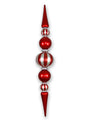 Giant Oversized Shatterproof Red and Silver Finial