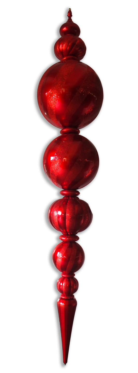 125" Jumbo Finial Ornament  Red