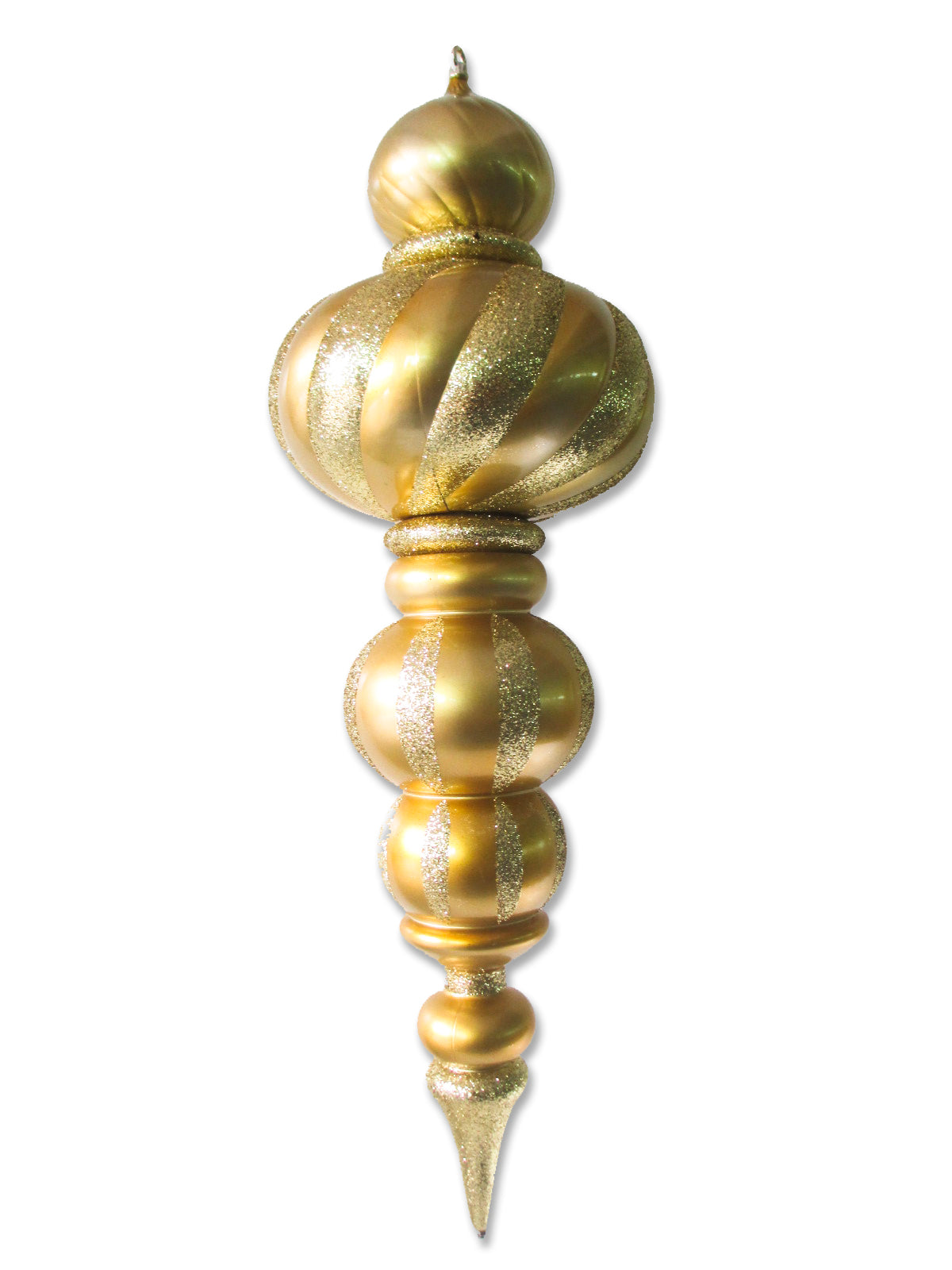 38.5" Gold Oversized Finial Ornament with Glitter Enhancements