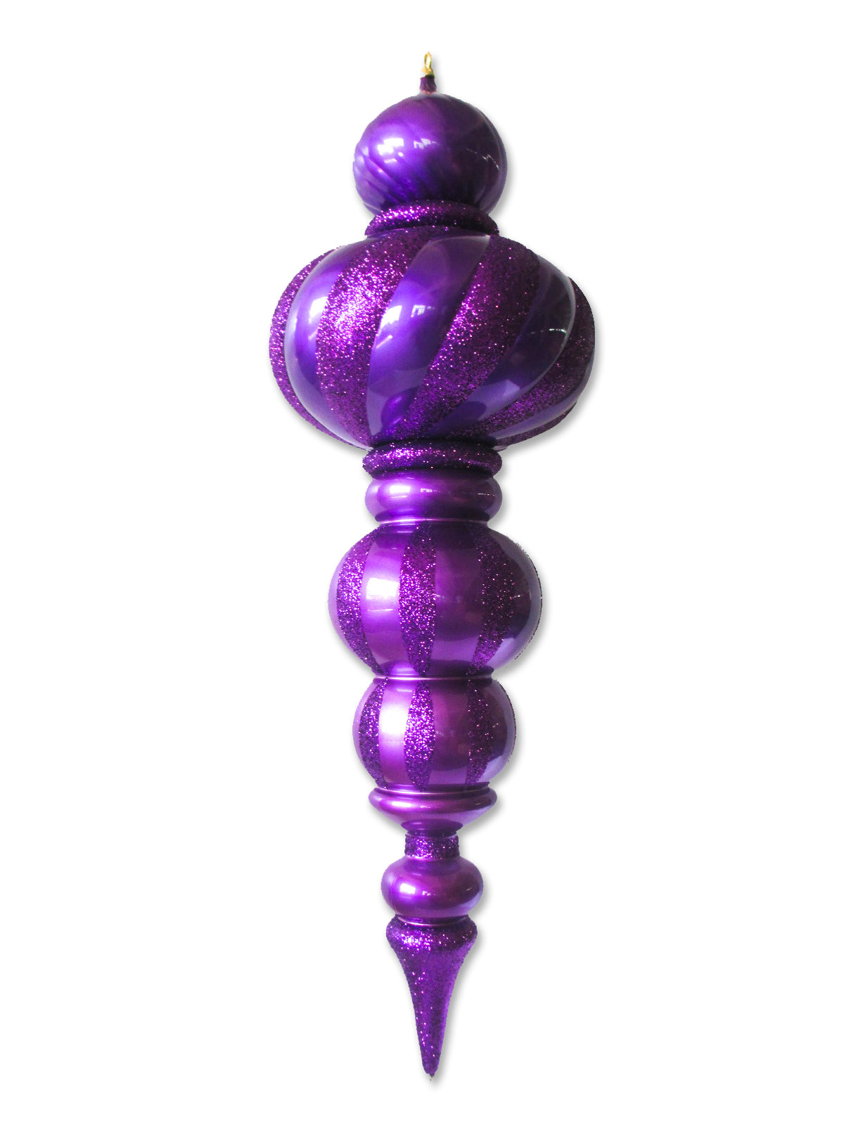 38.5" Purple Oversized Finial Ornament with Glitter Enhancements