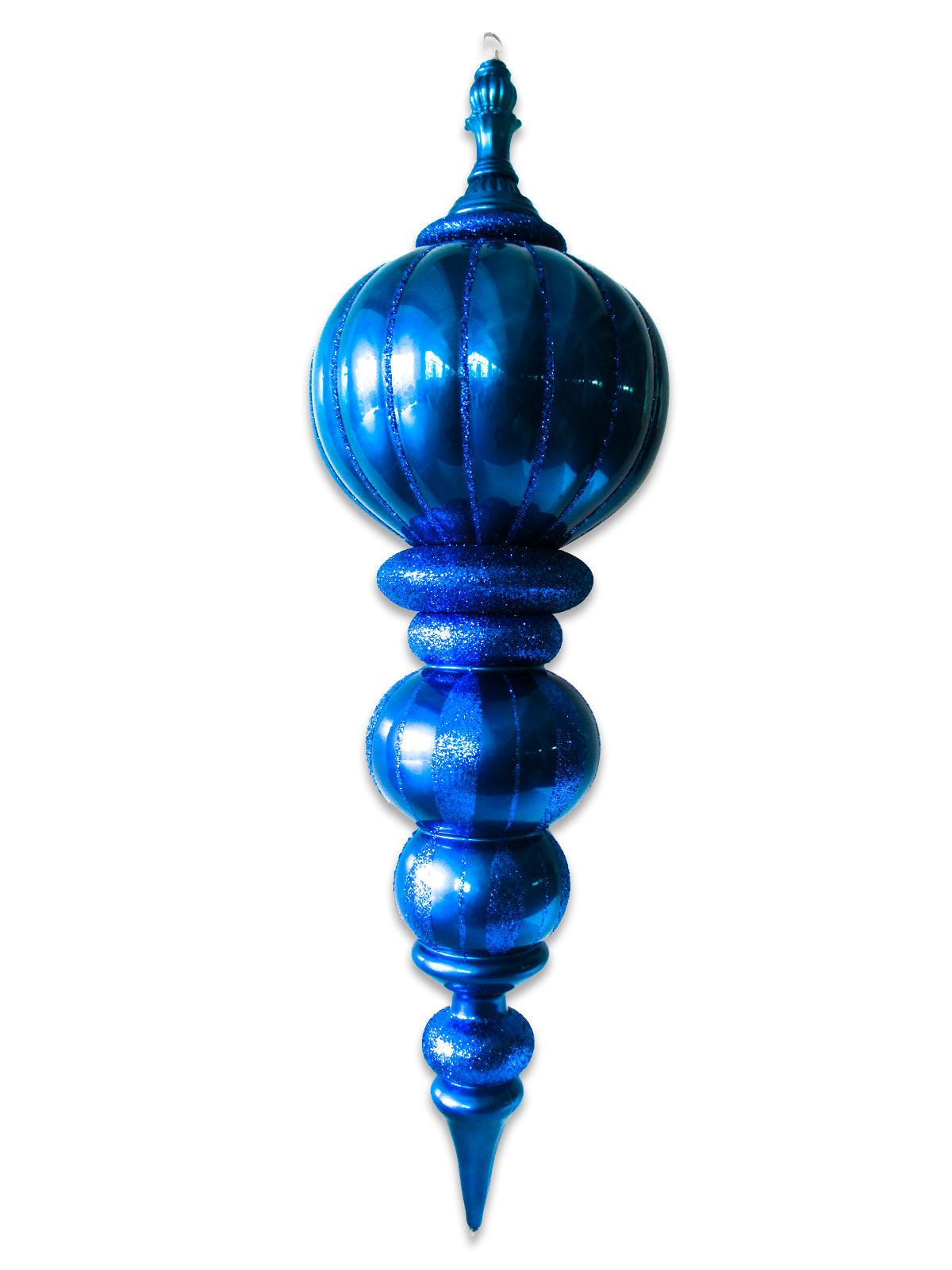 40" Shiny Blue Oversized Finial with Glitter Enhancements