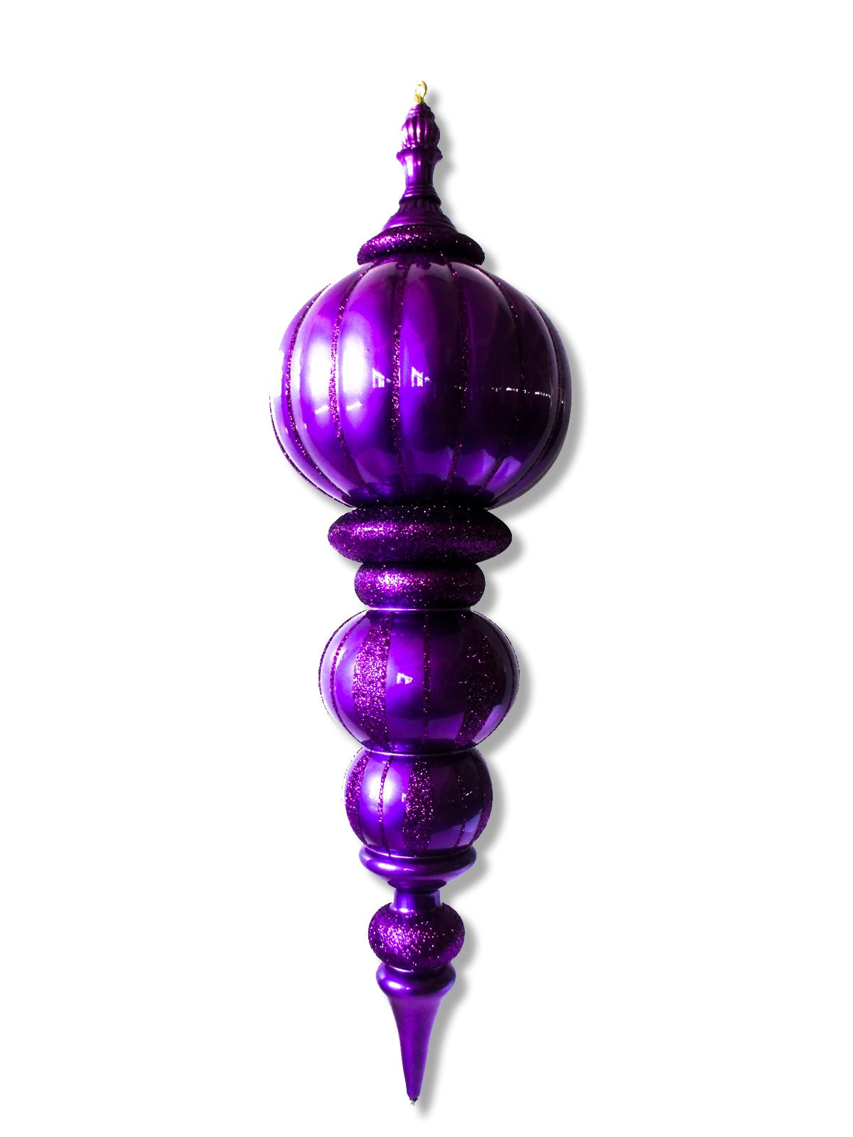 40" Purple Oversized Finial Ornament with Glitter Enhancements