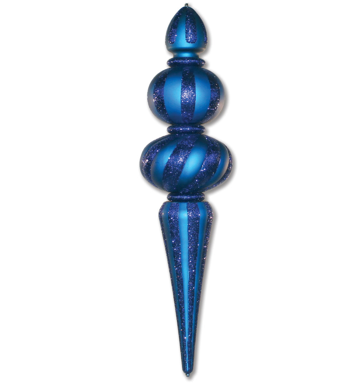 48" Blue Oversized Finial Ornament with Glitter Enhancements