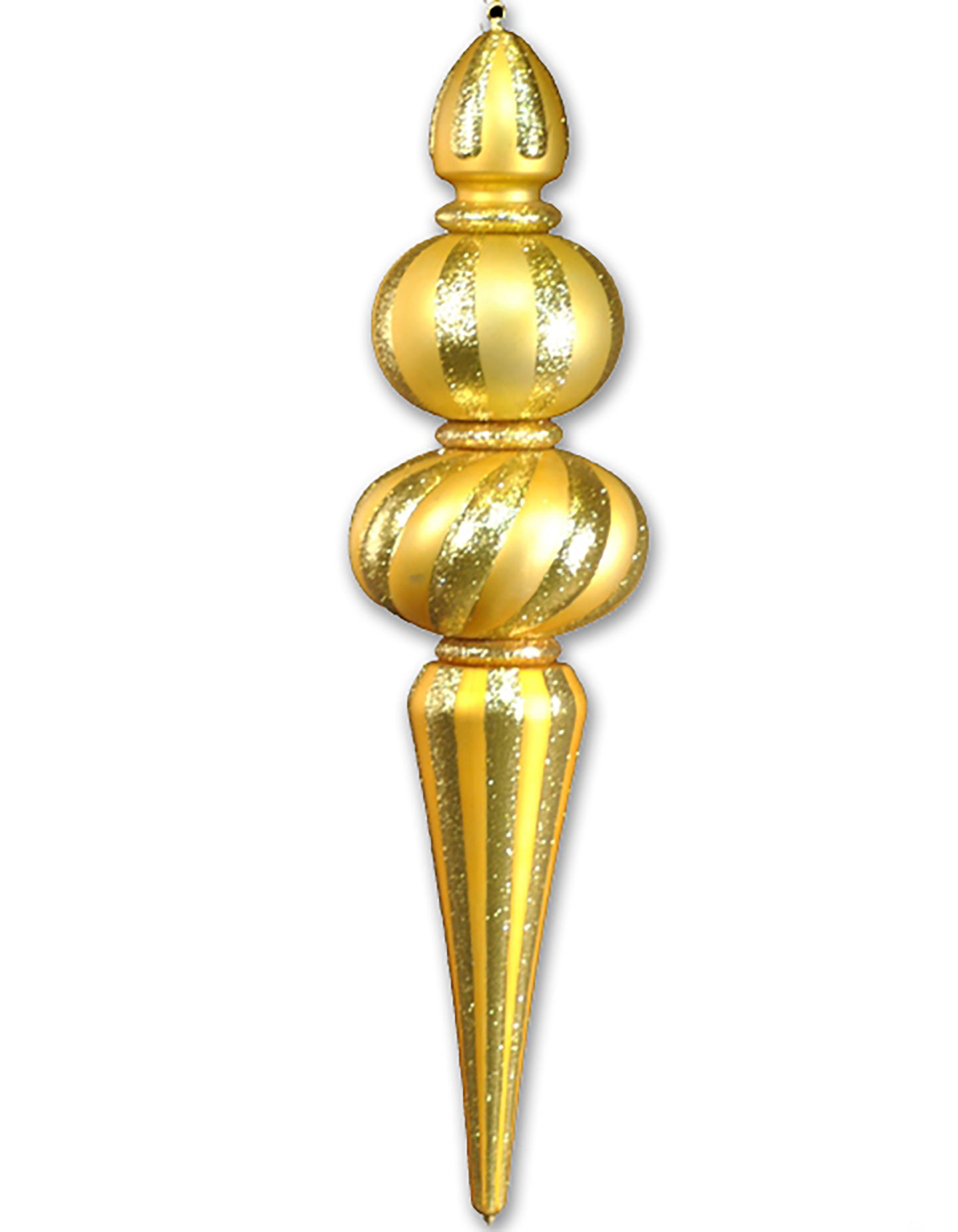 48" Gold Oversized Finial Ornament with Glitter Enhancements