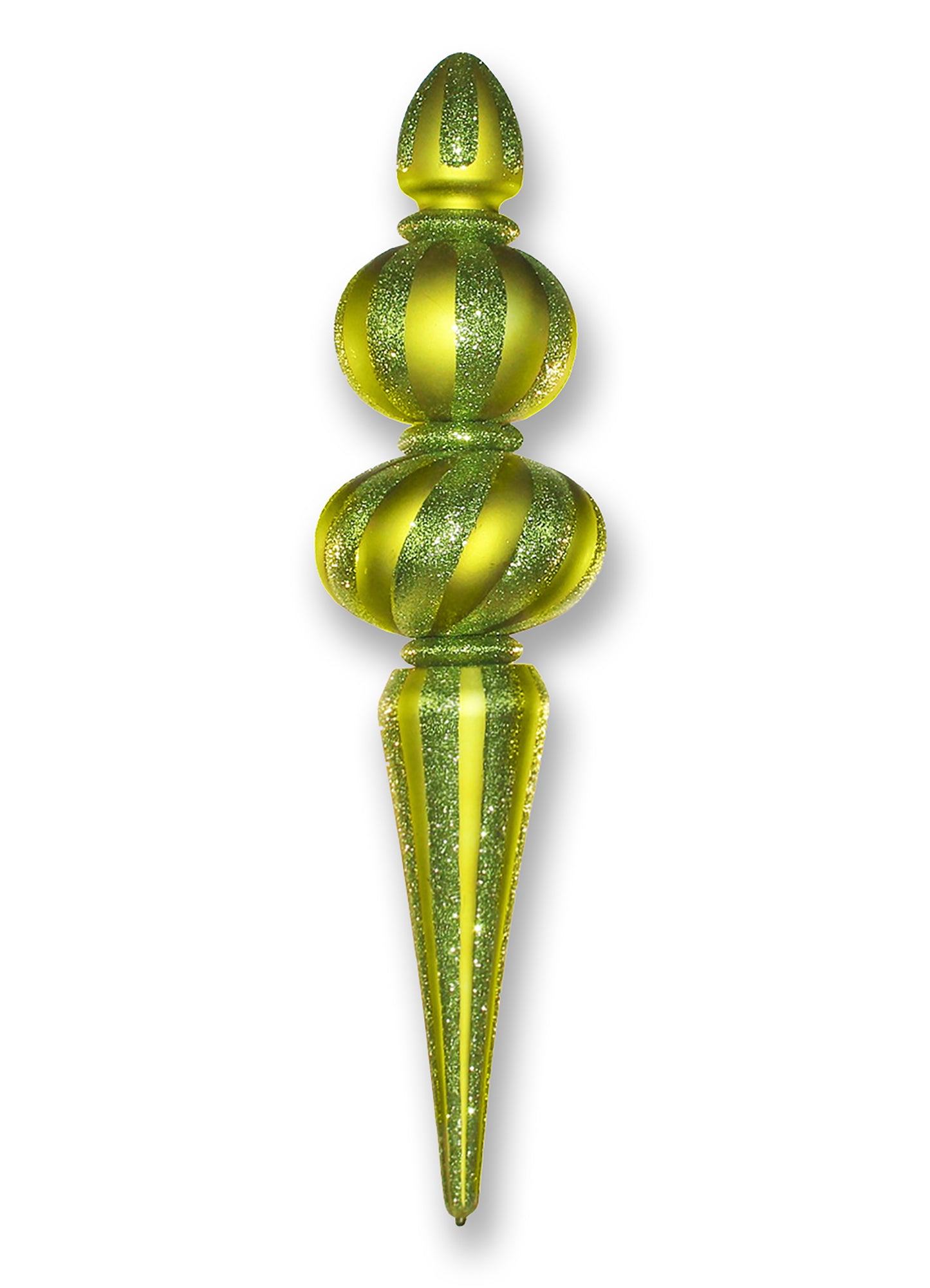 48" Lime Green Finial Ornament with Glitter Enhancements