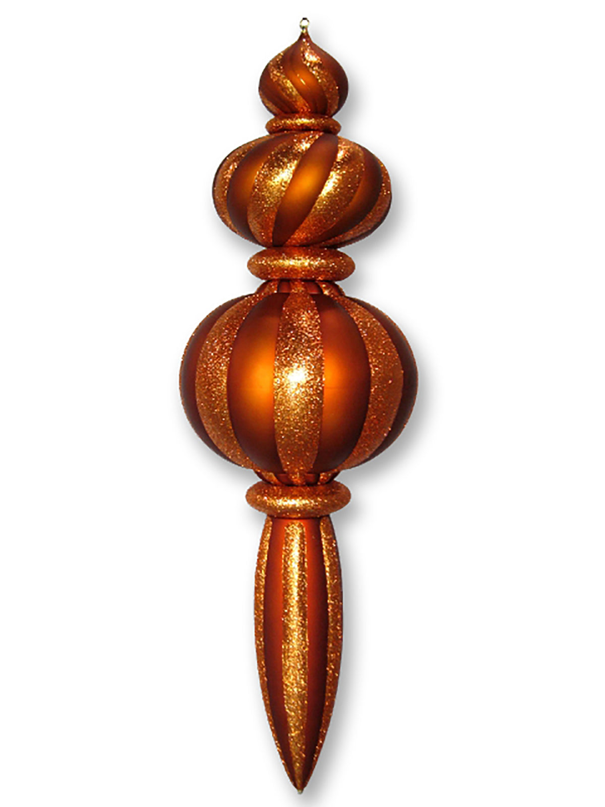 52" Copper Oversized Finial Ornaments with Glitter Enhancements