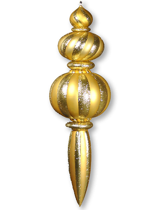 52" Gold Oversized Finial Ornament with Glitter Enhancements