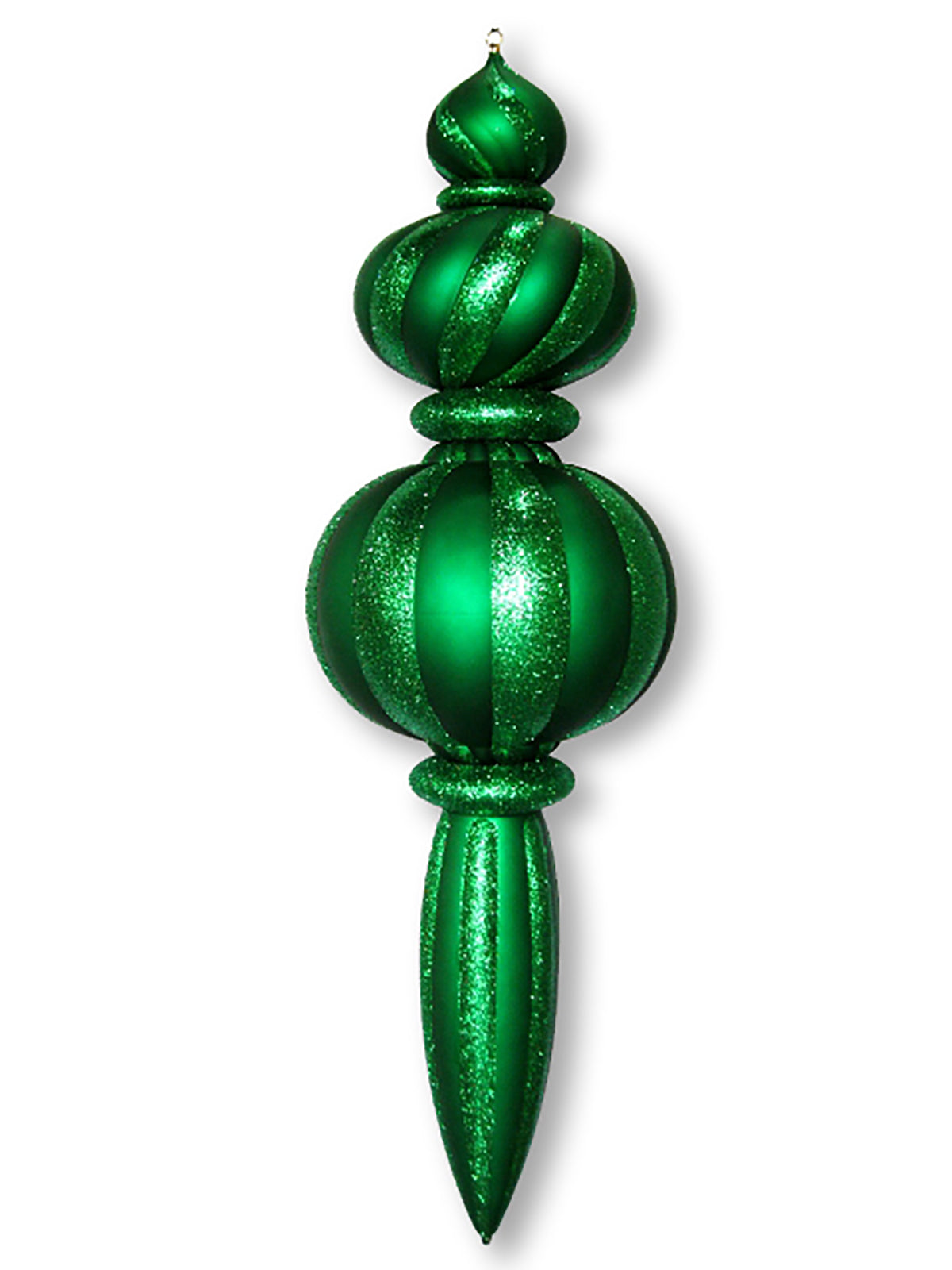 52" Green Oversized Finial Ornament with Glitter Enhancements