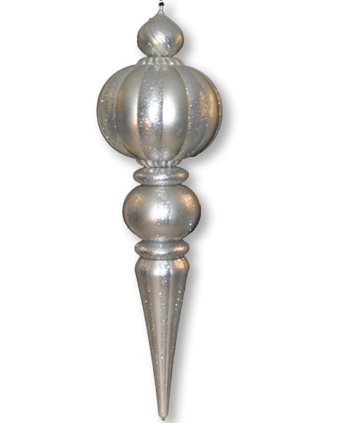 53" Silver Oversized Finial with Glitter Enhancement