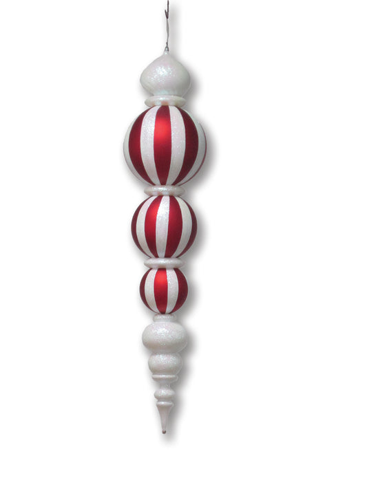 53" Red and White Oversized Final Ornament