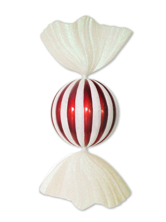 34" Red and White Round Pepermint Candy Ornament