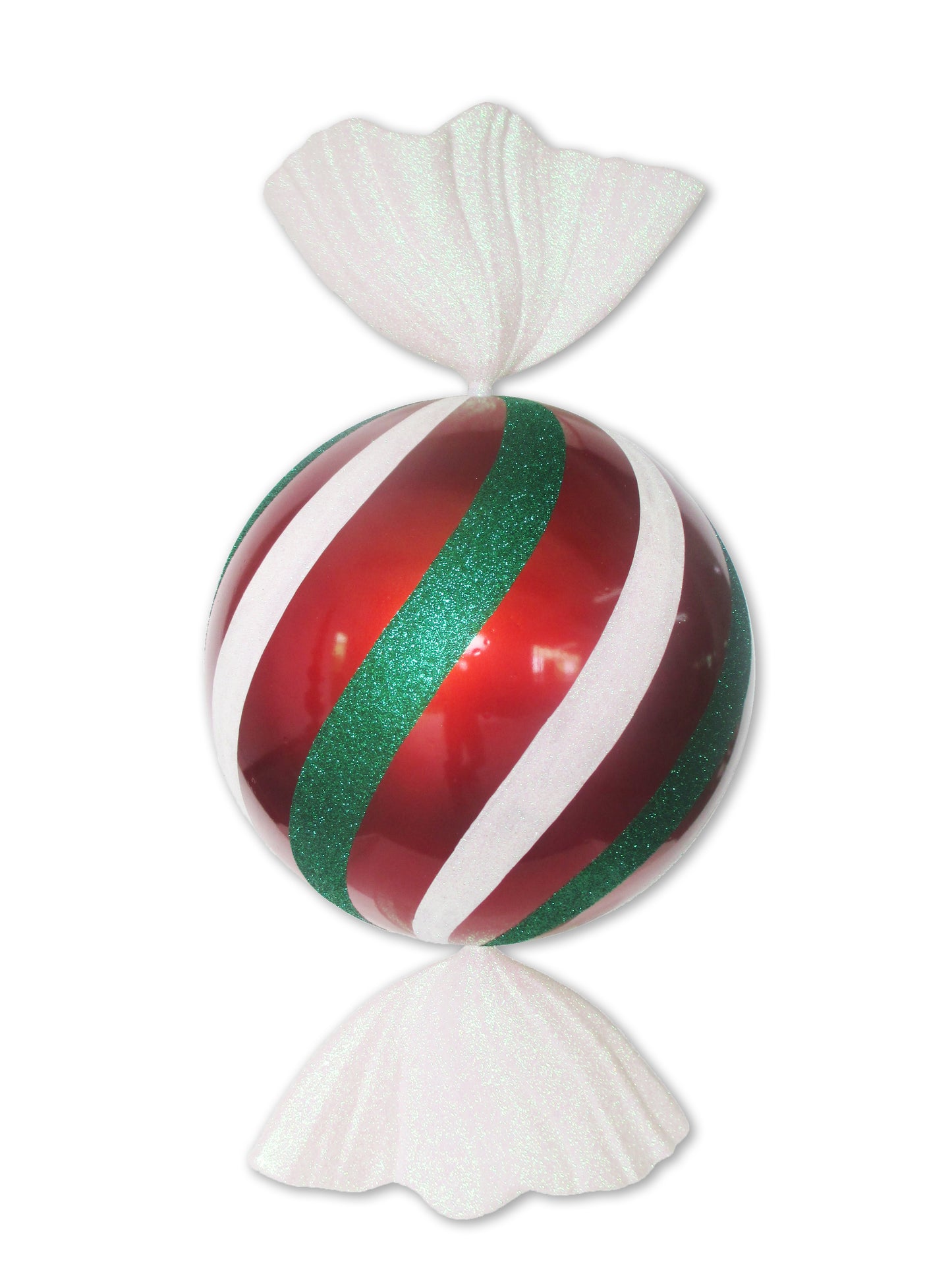 3.5' Red, White, and Green Peppermint Candy Ornament