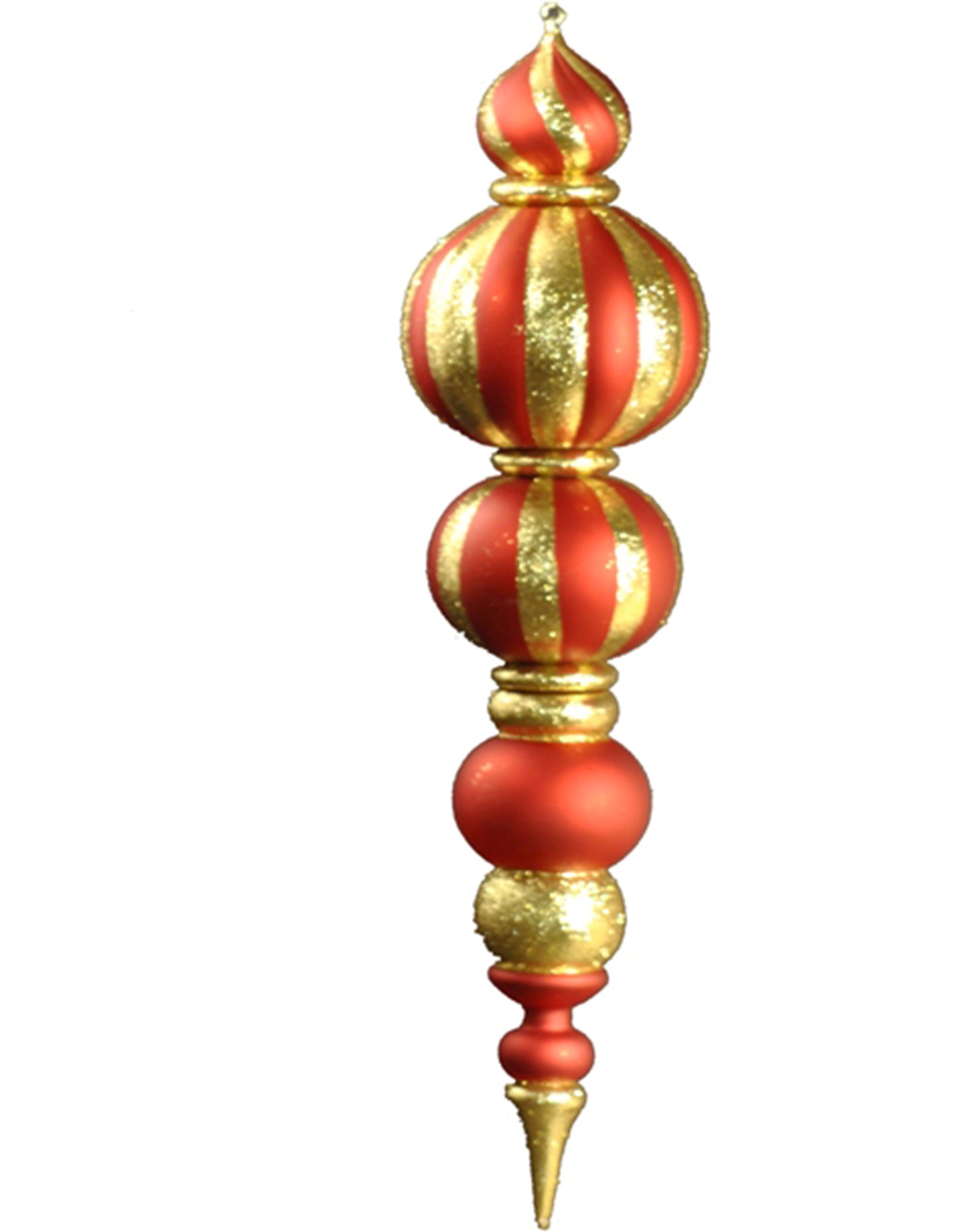 48" Red and Gold Oversized Shatterproof Finial