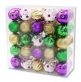 50 Pack Purple, Green, Gold and Clear Assorted Ball Ornaments