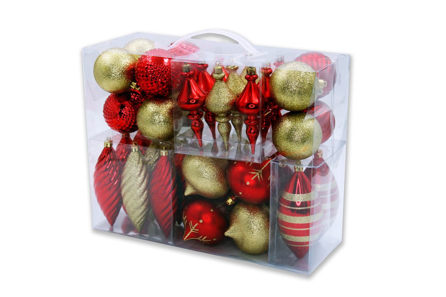 40 Pack Red and Gold Assorted Ornaments