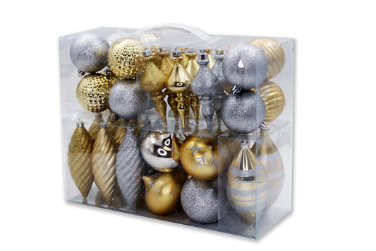 40 Pack Gold and Silver Assorted Ornaments