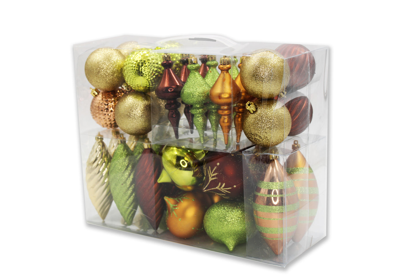 40 Pack Lime Green, Copper, Gold, Brown Assorted Ornaments