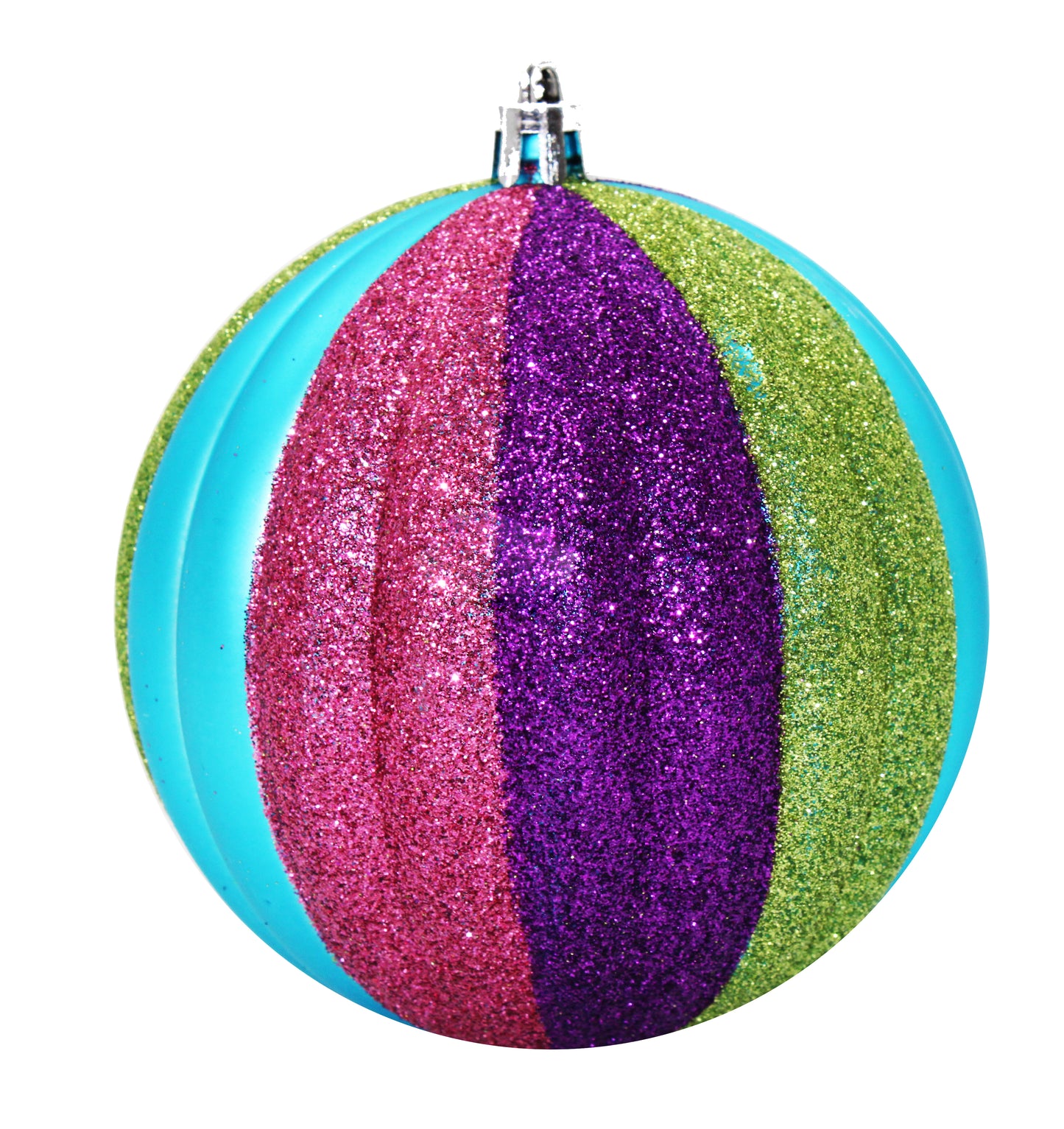 12 Pack Lime Green, Aqua, Pink and Purple Assorted Ball Ornaments