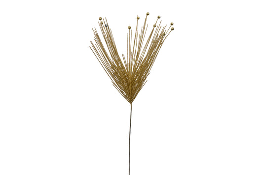 3 Pack of Gold Glitter Spray Picks with Gold Ball Accents