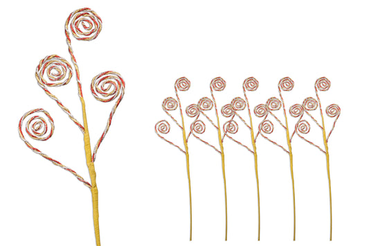 5 Pack of 27" Gold, Silver, and Red Spiral Picks with Glitter Enhancements