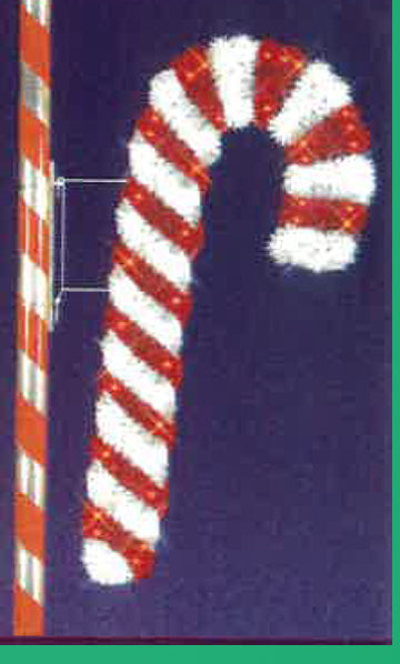 CANDY CANE WITH GARLAND POLE MOUNT